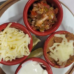 American Roadhouse Grill - Side dishes for the beef fajitas