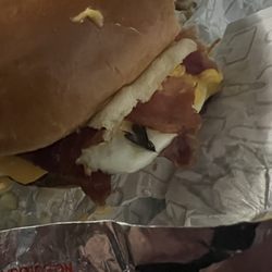 Wendy's - Soggy bug in the Breakfast Baconator  Absolutely disgusting