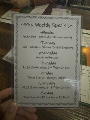 Menu photo 1 The Pub in the Park Swissvale, PA