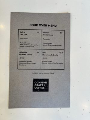 Menu photo 2 Common Craft Coffee Morgan Hill, CA Menu photo 2 Common Craft Coffee Morgan Hill, CA