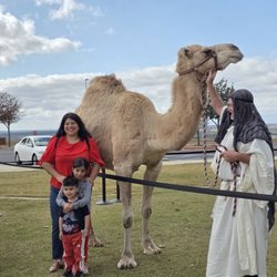 Celebration Church Georgetown - The shepherd and a camel outside to reflect upon Jesus's birth