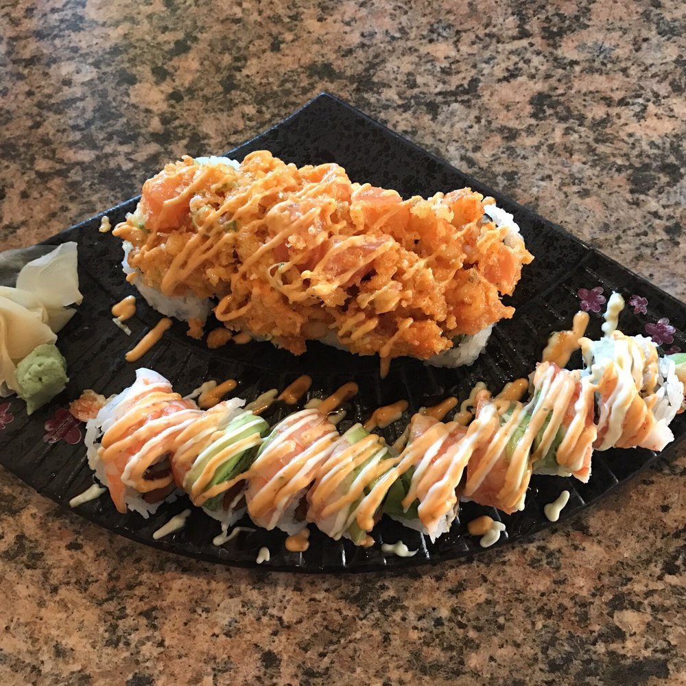 Toro Sushi - Double tiger (excellent) house roll below and tornado (just ok) house roll above. - Japanese Near Me - Spokane Valley, Washington Toro Sushi - Double tiger (excellent) house roll below and tornado (just ok) house roll above. - Japanese Near Me - Spokane Valley, Washington