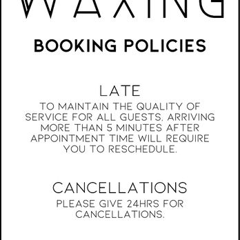 WildBareWaxing - Booking policy - Waxing Near Me - Woodland, California WildBareWaxing - Booking policy - Waxing Near Me - Woodland, California