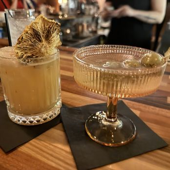 Capone’s Speakeasy & Restaurant - Smoked Pineapple Flan Cocktail and a Dirty Martini - Pizza Near Me - Muskegon, Michigan Capone’s Speakeasy & Restaurant - Smoked Pineapple Flan Cocktail and a Dirty Martini - Pizza Near Me - Muskegon, Michigan