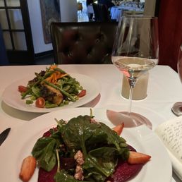 The Strawberry beet salad, and th salmon salad.