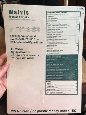 Menu photo 2 Café Walvis Brussels, BRU Menu photo 2 Café Walvis Brussels, BRU