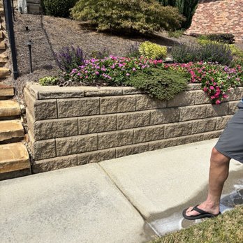 Enhanced Exteriors - Front retaining wall and sidewalk - Pressure Washers Near Me - Lawrenceville, Georgia Enhanced Exteriors - Front retaining wall and sidewalk - Pressure Washers Near Me - Lawrenceville, Georgia