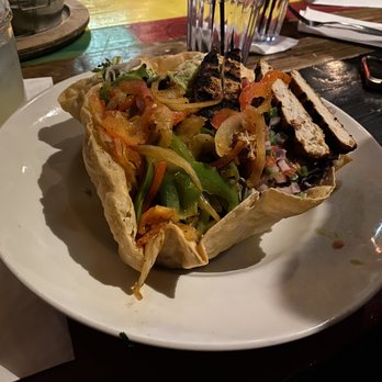 Nacho Daddy - Veggie Tostada Salad with Chick'n - New American Near Me - Las Vegas, Nevada