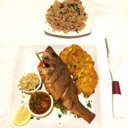 Chez Carole Paulo Int’l Restaurant & Catering - Haitian Crispy Whole Red Snapper Plate