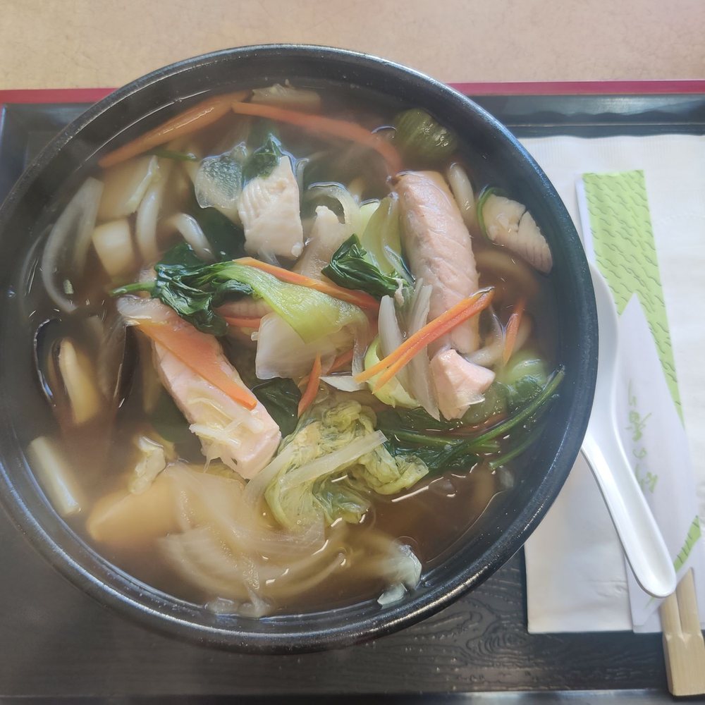 BullsHead Express - Seafood Udon - $21.95. I did a bad job with this photo because it tasted better than it looks. - Burgers Near Me - Burlingame, California