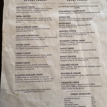Crepas-oh! - Crepe menu as of (10/9/2023) - Creperies Near Me - Santa Fe, New Mexico