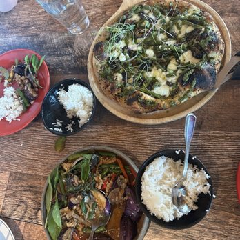 Krob Krua - Pizza of the Moment Garlic Eggplant Basil - Thai Near Me - Eugene, Oregon