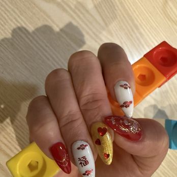 Tulip Nails - Chinese Qi Pao matched manicure. - Nail Salons Near Me - Alameda, California Tulip Nails - Chinese Qi Pao matched manicure. - Nail Salons Near Me - Alameda, California