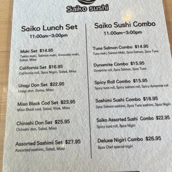 Saiko Sushi - Lunch menu - Japanese Near Me - Vancouver, British Columbia Saiko Sushi - Lunch menu - Japanese Near Me - Vancouver, British Columbia