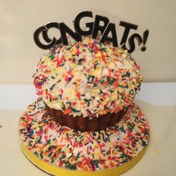 Maria's Pink Box - Ultimate Mega Size Cupcake you pick your flavor and the message topper