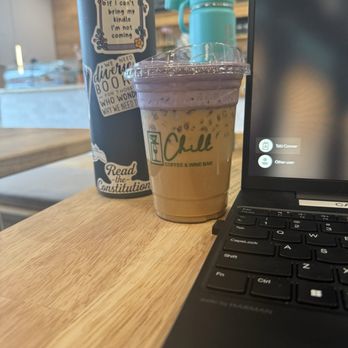 Chill Coffee and Wine Bar - Ube Latte - Coffee & Tea Near Me - Fort Worth, Texas
