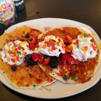 Mom's Kitchen & Bar - Fruity pebbles pancakes - Bars Near Me - Astoria, New York Mom's Kitchen & Bar - Fruity pebbles pancakes - Bars Near Me - Astoria, New York