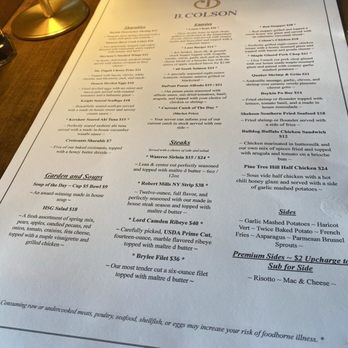 BColsons - Menu - Seafood Near Me - Camden, South Carolina