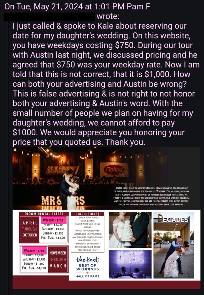 Decades Event Center - wedding in West Des Moines, IA