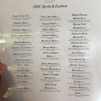 COVE - Drink menu - Sports Bars Near Me - Olympia, Washington