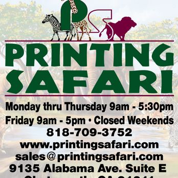 Printing Safari - Signmaking Near Me - Chatsworth, California Printing Safari - Signmaking Near Me - Chatsworth, California