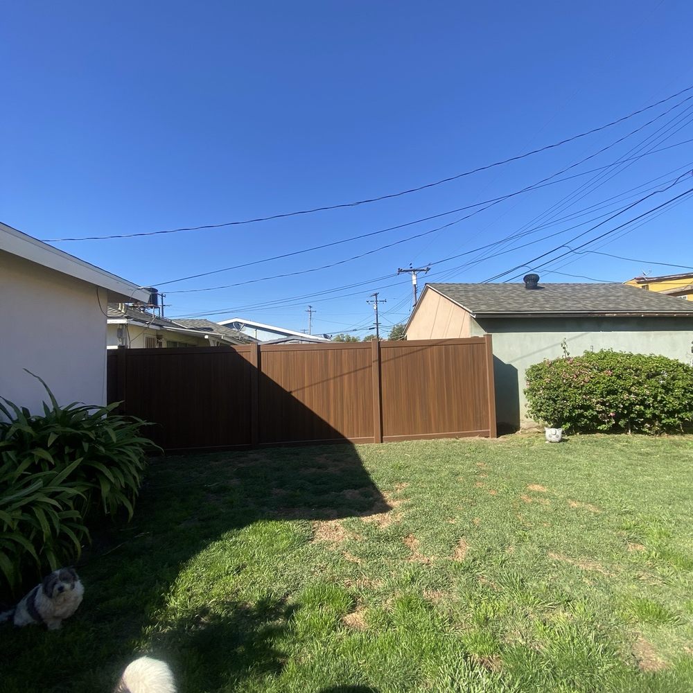 Vinyl Concepts - Fence 'redwood' color - Fences & Gates Near Me - Torrance, California Vinyl Concepts - Fence 'redwood' color - Fences & Gates Near Me - Torrance, California
