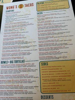 Menu photo 1 Wong's Tacos Henrico, VA Menu photo 1 Wong's Tacos Henrico, VA
