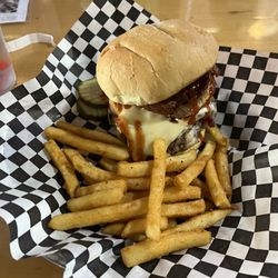 Harry's Hair Cuts & Hot Towels - Not a lot of fried to go with the burger