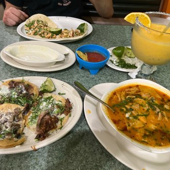 El Palenque - Lengua and chicken tacos, menudos soup, and mango/pineapple margarita - Mexican Near Me - Noblesville, Indiana