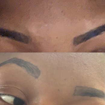 Muskan Eyebrows - Top- first visit in March for threading and tint.  Bottom- second visit in April for same service.  What the actual fuck. - Threading Services Near Me - Cherry Hill, New Jersey