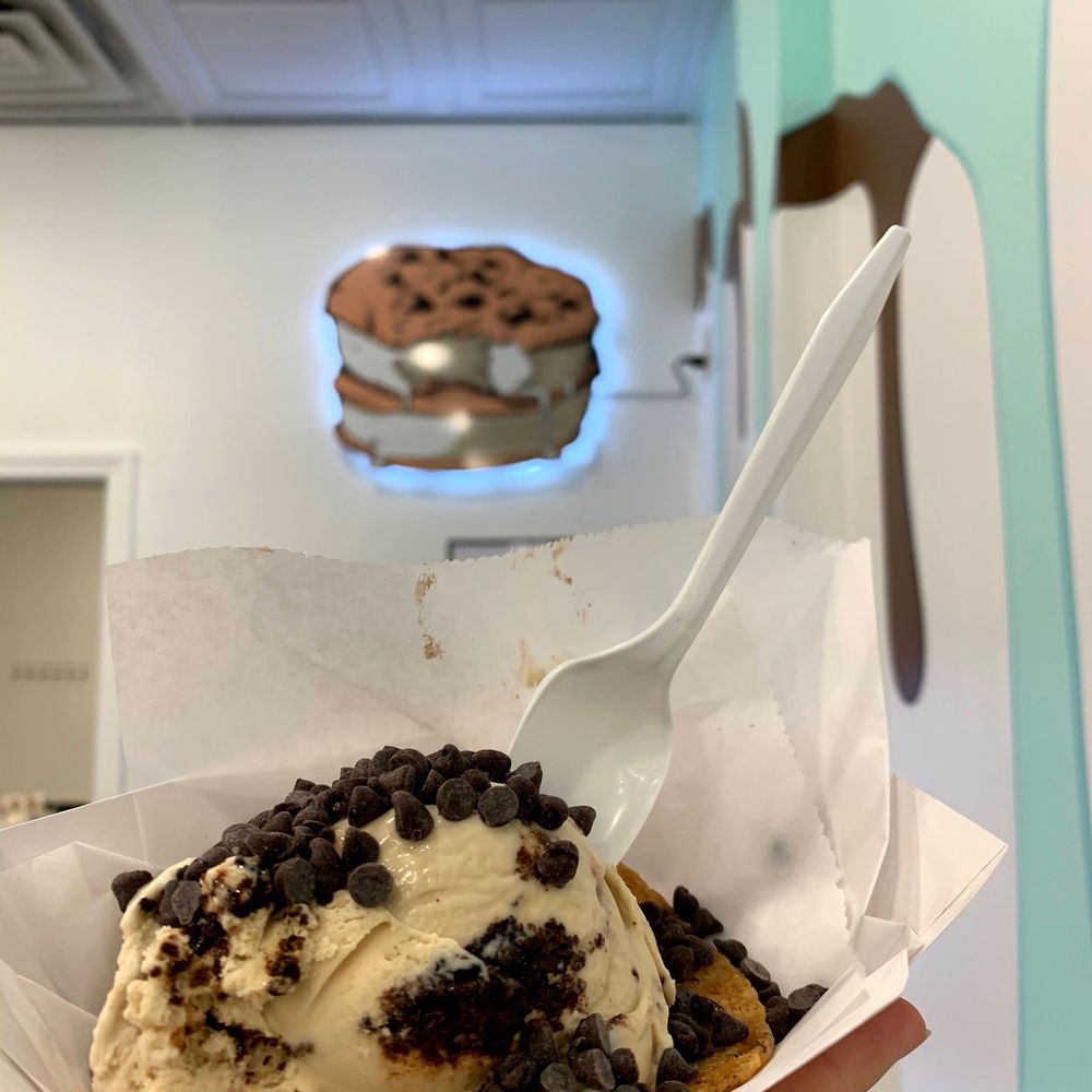 Stack Creamery - Chocolate chip cookie with mudslide ice cream and chocolate chip topping - Desserts Near Me - Westwood, New Jersey Stack Creamery - Chocolate chip cookie with mudslide ice cream and chocolate chip topping - Desserts Near Me - Westwood, New Jersey