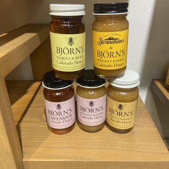 Bjorn's Colorado Honey - Their flavored honey: Vanilla bean, whiskey barrel, Lavender, whipped Cinnamon all of them can be used on cornbread or biscuits. - Honey Near Me - Denver, Colorado