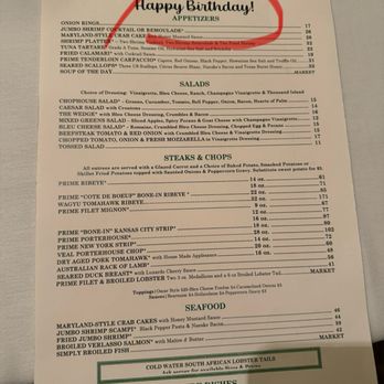 Bob's Steak & Chop House - Birthday menu - Seafood Near Me - Carlsbad, California Bob's Steak & Chop House - Birthday menu - Seafood Near Me - Carlsbad, California
