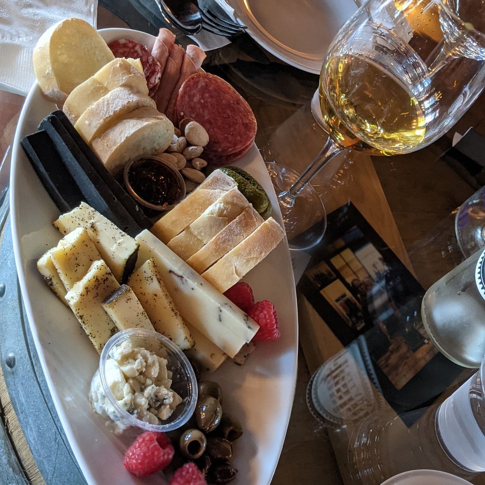 Artesian Cellars - Charcuterie board with black cheese ... Interesting - Wineries Near Me - Pahrump, Nevada