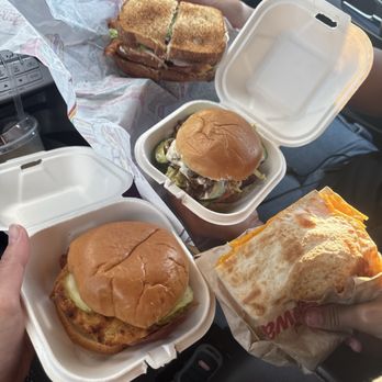 Wawa - Takeout burger meals and a quesadilla, front seat feast. - Gas Stations Near Me - Liberty Township, Ohio