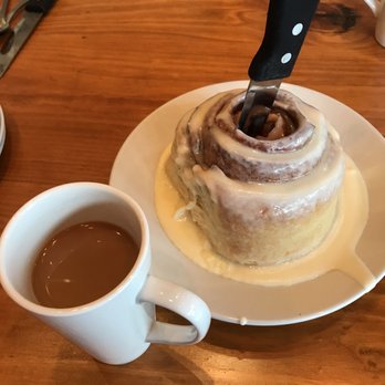 Scrambled Jake's - Cinnamon roll vs 12oz coffee mug - Breakfast & Brunch Near Me - Knoxville, Tennessee Scrambled Jake's - Cinnamon roll vs 12oz coffee mug - Breakfast & Brunch Near Me - Knoxville, Tennessee