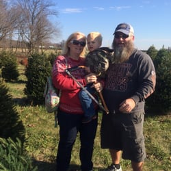 Daniken Christmas Tree Farm - 2015 tree picked by grandson