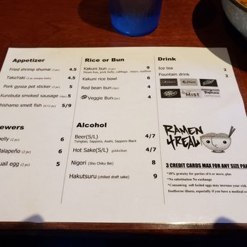 Ramen 4 Real - Updated menu (back) - Ramen Near Me - Reno, Nevada