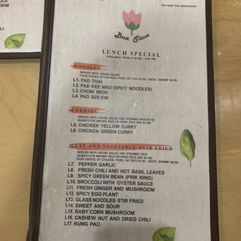 Bua Siam - Menu - Thai Near Me - North Hollywood, California