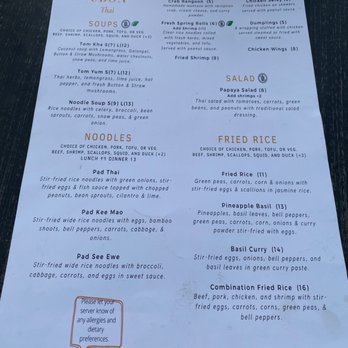 Ubon Thai - Menu - Thai Near Me - Denver, Colorado