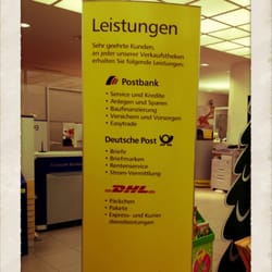 Postbank Finanzcenter - Wenn man die Schlange mit Geduld geschafft hat, könnte man dies alles in Anspruch nehmen