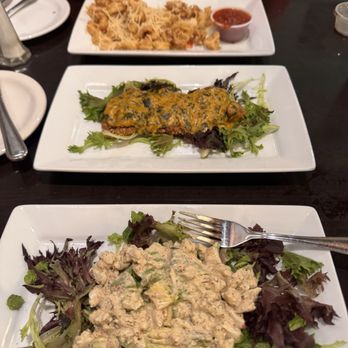 Pujo St Cafe - Avocado and crab salad. Oysters Pujo. Calamari. House salad. Yum! - Cafes Near Me - Lake Charles, Louisiana