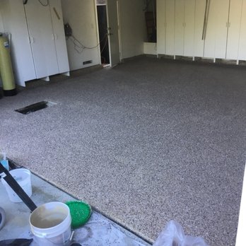 C&J Epoxy Flooring - New storage racks and poured two car garage floor. - Flooring Near Me