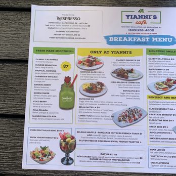 Yianni's Cafe - Menu - Breakfast & Brunch Near Me - Brigantine, New Jersey