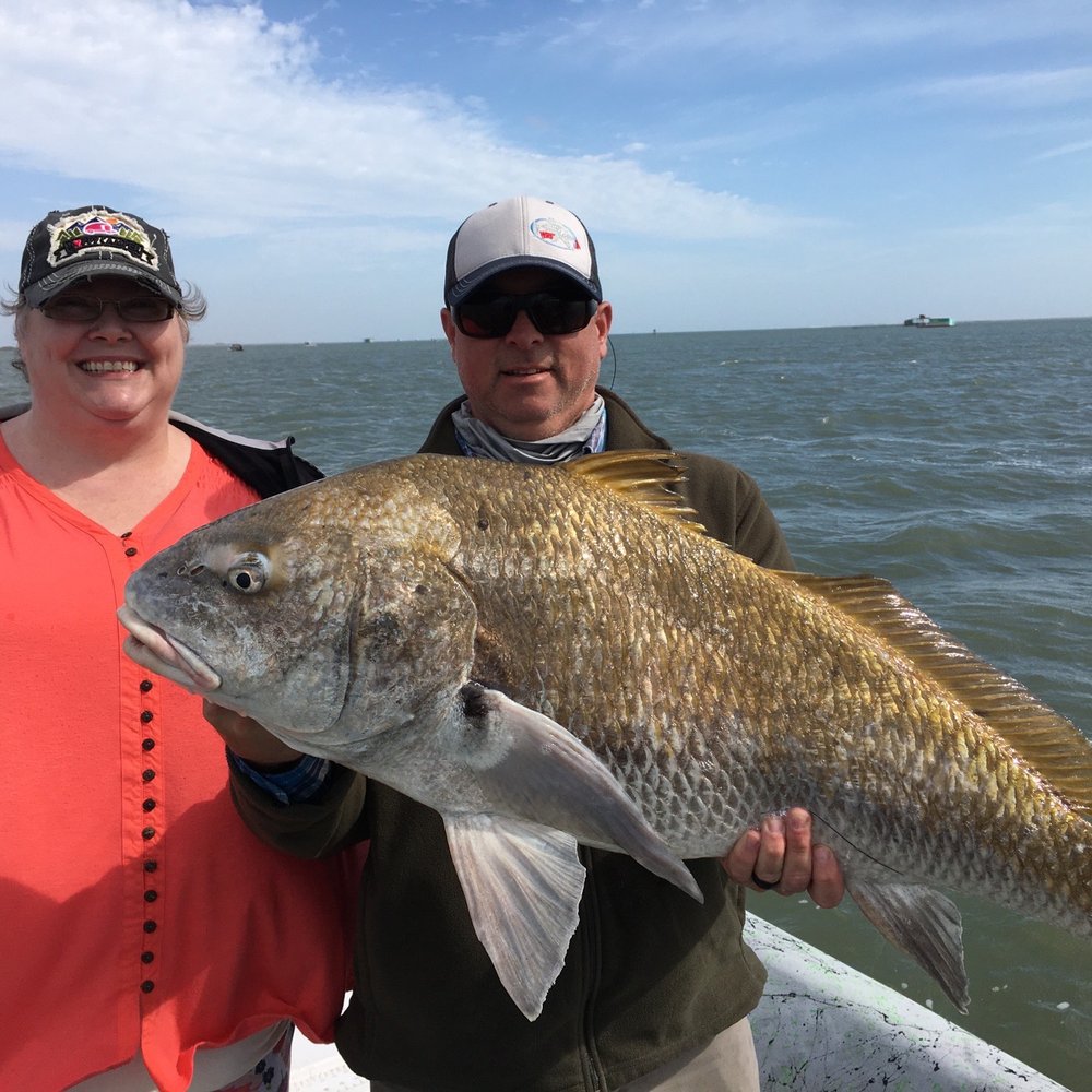 Team Liberty Guide Service - The biggest Black Drum catch on our trip and it was mine. - Fishing Near Me - Corpus Christi, Texas Team Liberty Guide Service - The biggest Black Drum catch on our trip and it was mine. - Fishing Near Me - Corpus Christi, Texas