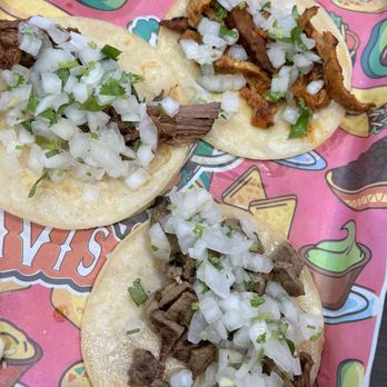 Javi's Tacos - Welch Plaza - Street tacos - shredded beef, al pastor, and steak. All were very good. - Tacos Near Me - Omaha, Nebraska