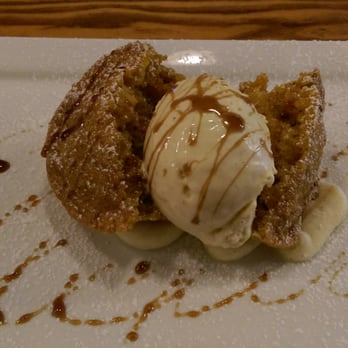Amilinda - Carrot Cake with cream cheese frosting (below the cake) and Cinnamon Ice Cream! So amazing! - Portuguese Near Me - Milwaukee, Wisconsin