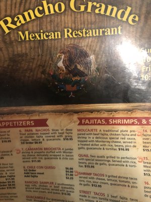 Menu photo 3 Rancho Grande Mexican Restaurant Center, TX Menu photo 3 Rancho Grande Mexican Restaurant Center, TX