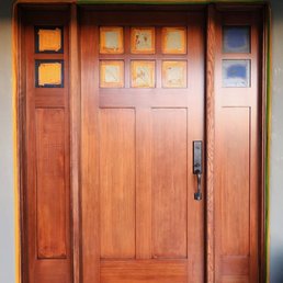 Front door with side panels - windows still masked