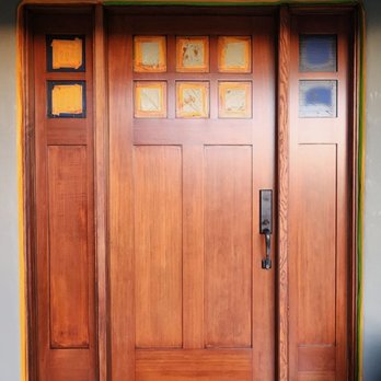 Refined Coatings - Front door with side panels - windows still masked - Refinishing Services Near Me - San Diego, California